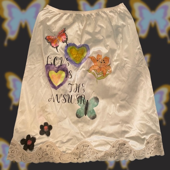 American Vintage Dresses & Skirts - SOLD//Love is the answer vintage slip skirt